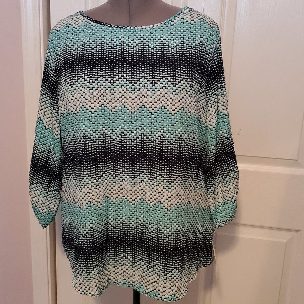 Croft & Barrow Ladies Multi-print Blouse XL NWT